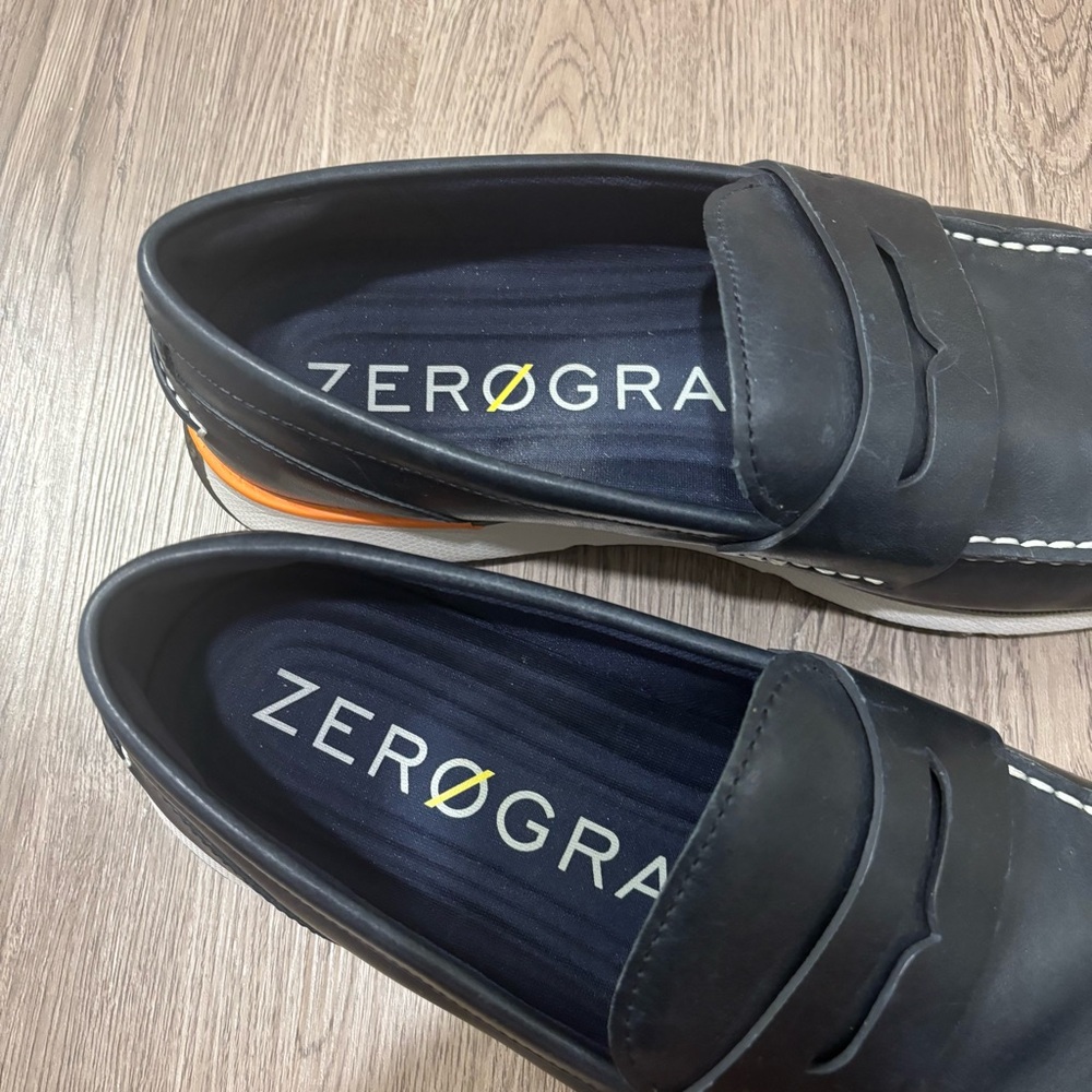 Cole Haan 4.ZEROGRAND Leather Loafers Navy Blue C34404 Men’s 11.5 Wide - Picture 3 of 9